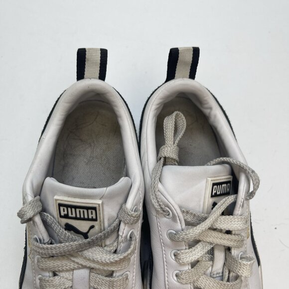 Puma Mayze Platform Womens Size 7 US White Black Athletic Leather Shoes Sneakers - Picture 12 of 14